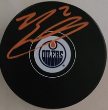 Evan Bouchard Autographed Signed Edmonton Oilers Logo Puck COA