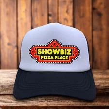 Showbiz Pizza Place Chuck E. Cheese Mens Trucker Hat Black Defunct Cap
