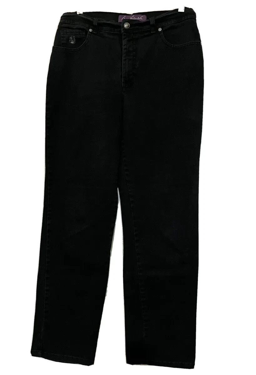 Gloria Vanderbilt Amanda High Rise Denim Jean Black Wash Women s Sz 10 30x28.5