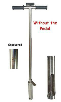 TECHTONGDA 40'' Length 2'' Dia 304 Stainless Steel Soil Sampler Probe w/Foot Peg