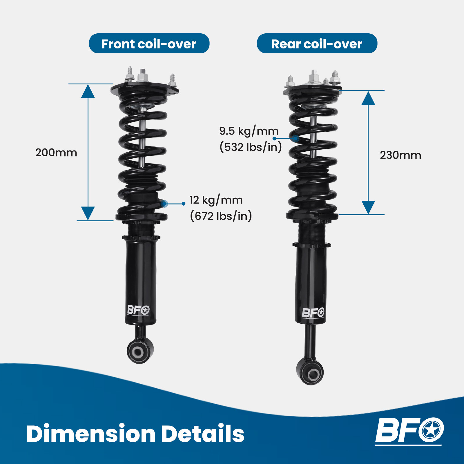 Rs200 Rear Shock 2001-2005 Lexus IS300 Toyota RS 200 Coilovers Shock Kit Adjustable ...