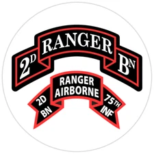 2/75th Ranger Battalion Bumper Sticker Military Vinyl Soldier Decal 5"