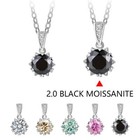 Silver 925 Past White Gemstone Necklace 1 Carat Round Brilliant Pendant Necklace