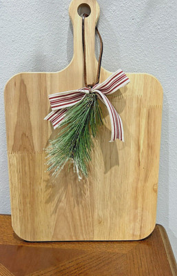 Christmas Cutting Board VTG Farmhouse Decor Holiday Baking Cozy Kitchen Coco Bar