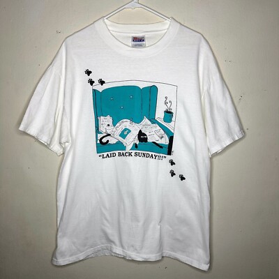 VTG Y2K Kats By Kelly Laid Back Sunday Tee Large | eBay