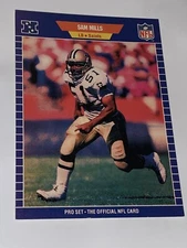 1989 Pro Set Card, #274 Sam Mills Hall of Fame, New Orleans Saints Ring of Honor