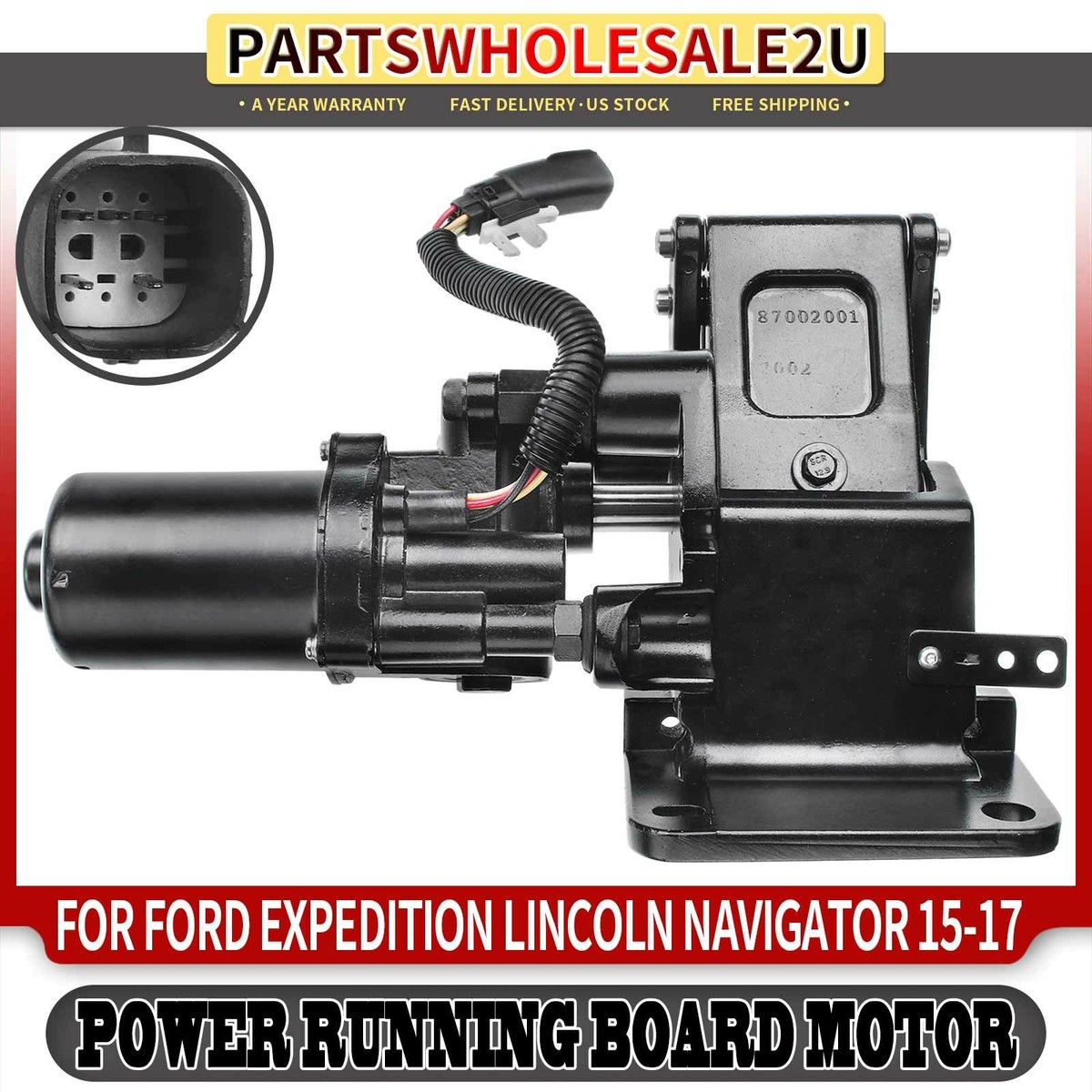 Left Running Board Motor w/ Bracket for Ford Expedition Lincoln 15-17 119.0 WB