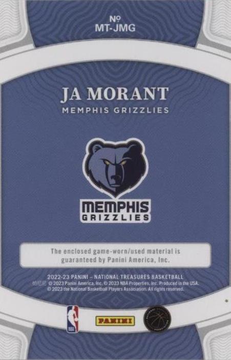 2022-23 Panini National Treasures - Ja Morant #MT-JMG for sale | eBay