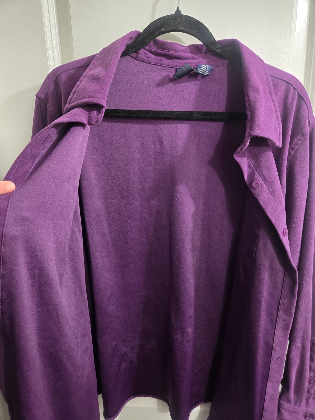 BASIC EDITIONS PURPLE BUTTON DOWN SHIRT WOMENS 2X - image 2