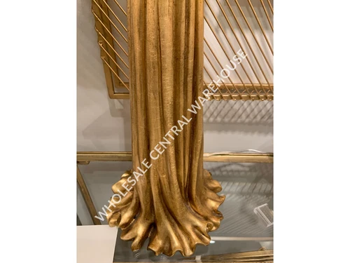 PARAVANI XXL 37" ANTIQUED METALLIC GOLD TABLE BUFFET LAMP UTTERMOST 29382 - Picture 4 of 6