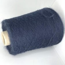 Dark Blue ALPACA WOOL FLUFFY Yarn Cone LACE WEIGHT for Craft USA TARIFF FREE