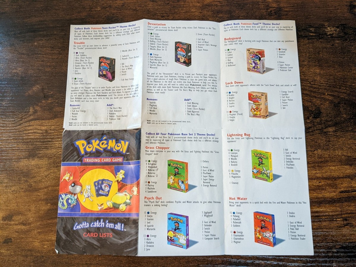Pokemon TCG Gotta catch 'em all! Card Lists Team Rocket Base Set