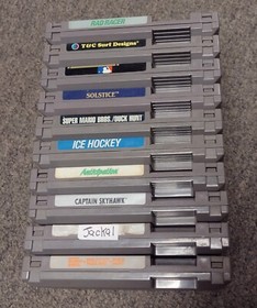 Lot of 10 Nintendo NES Games TESTED Captain Skyhawk Solstice Jackal Rad Racer