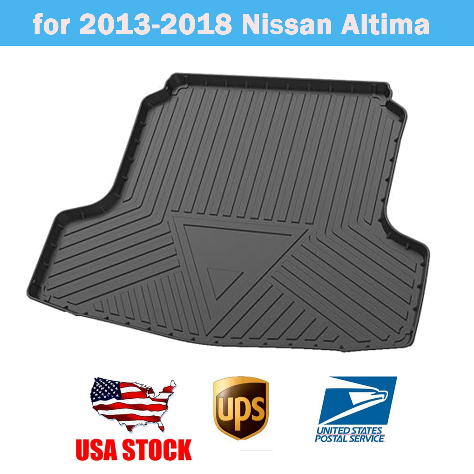 Rear Trunk Boot Tray Liner Mat TPO Floor Carpet for Nissan Altima 2013-2018