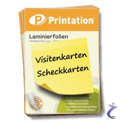 100x Laminierfolien Visitenkarte 80my 60x90mm  Printation Glossy Laminiertaschen