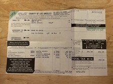 1965 Los Angeles County Santa Monica Palisades Tax Statement