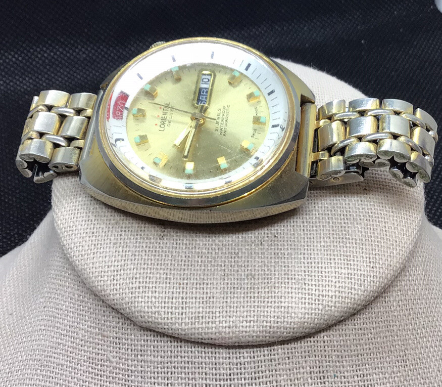 Vintage Mens Loriental Deluxe 21 Jewels Wrist Watch 