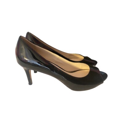 Cole Haan Grand OS Women’s Peep Toe Pumps Black Patent Leather Size  EUC