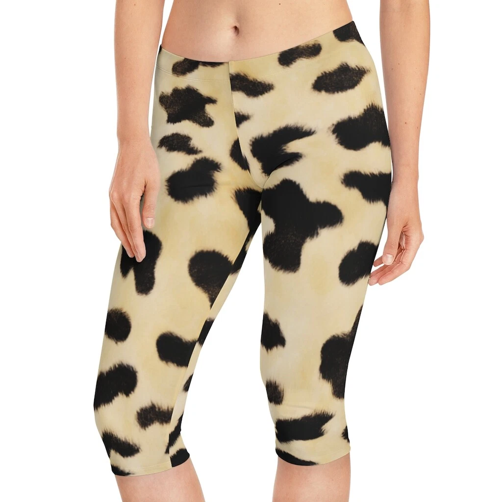 Animal print shop capri leggings