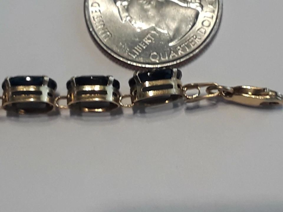 Pulseira -Ouro amarelo 10k 11,515 gramas - Safira 12,0 ctw. - 11/167 - Imagem 4 de 4