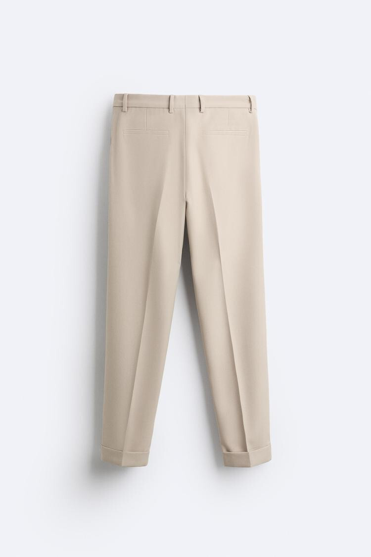 ★ドイツ発*ZARA*新作*リネンスラックス/LIGHT BEIGE★ NWT ZARA MEN'S TEXTURED SUIT TROUSERS BEIGE SIZE 36 0706/228