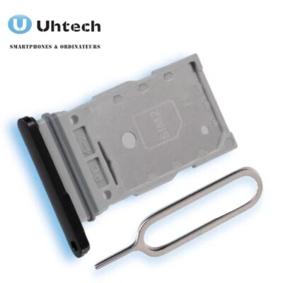 OEM Tiroir Carte Dual SIM (SIM Card Tray) Samsung Galaxy S22 Ultra - Noir (Black)