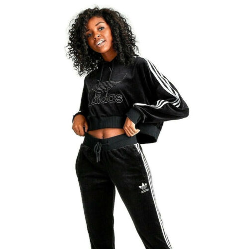 Med. adidas Originals sweat à capuche femme velours coupé et pantalon de piste LAST1 - Photo 1 sur 10