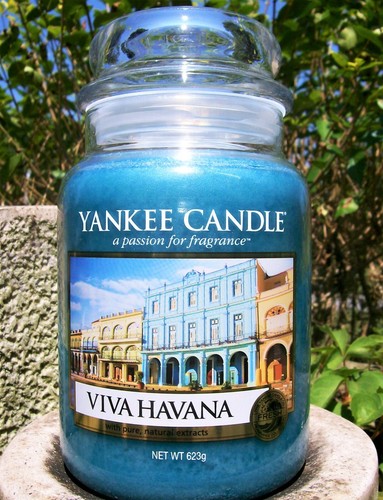 Yankee Candle Retired "VIVA HAVANA"~ Fresh ~ Blue ~ Large 22 oz. ~ RARE ~ NEW - Picture 5 of 5