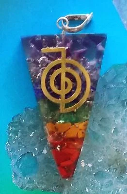 ORGONE CHAKRA PENDANT With CHO KU REI REIKI POWER SYMBOL & CHAIN, REIKI PENDANT
