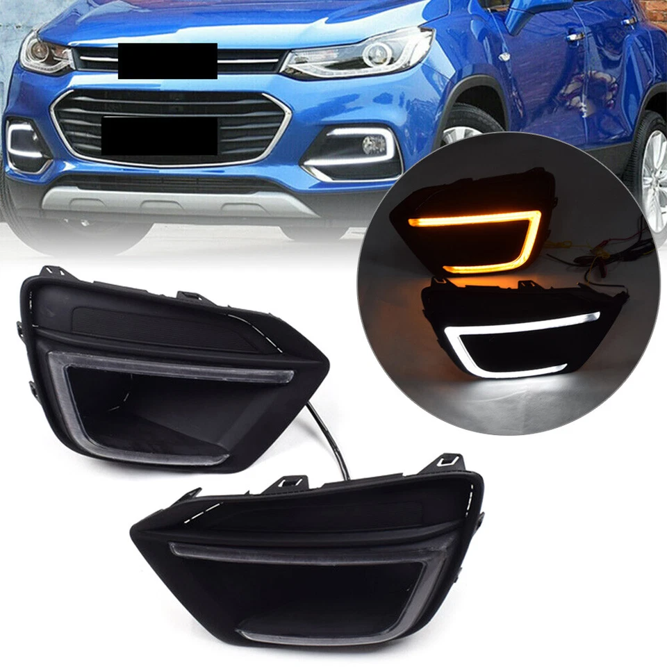 2X LED DRL Daytime Running Driving Light w/Turn For Chevrolet Trax 2017-2021 - Image 2 of 4