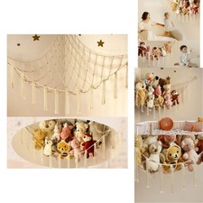 Large Macrame Toy Hammock Corner Net Stuffed Animal Storage Organizer Plush Hold