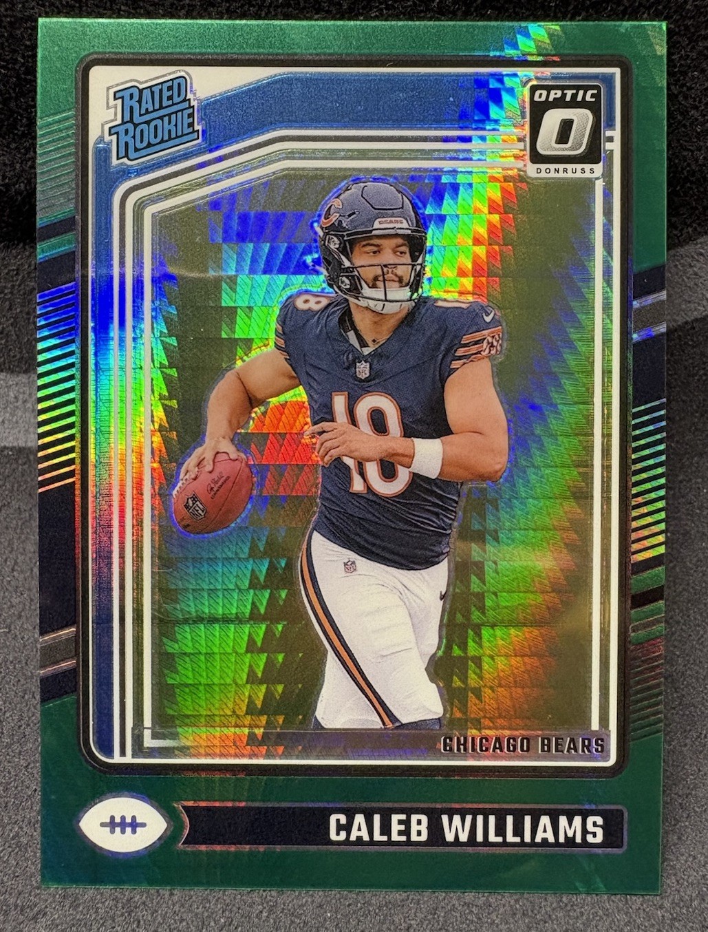 Caleb Williams 2024 Panini Donruss Optic Rated Rookie Green Hyper Prizm #201