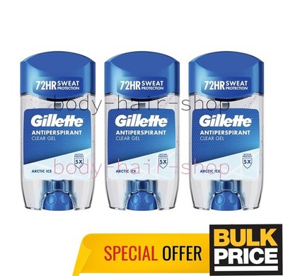 Gillette Arctic Ice Gel Deodorant 72H Max Protection Schweiß Geruchsblocker 3...