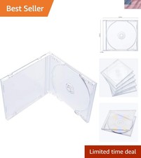 10.4 mm Standard Single Clear CD Jewel Case with Assembled Clear Tray, 50 Pack