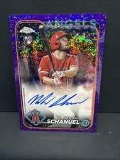 Nolan Schanuel 2024 Topps Chrome RC AUTO PURPLE Speckle REFRACTOR #208/299