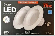 FEIT 2PACK, 5-6" LED DIMMABLE DOWNLIGHT, 75W, SOFT WHITE 27K PART 1136343