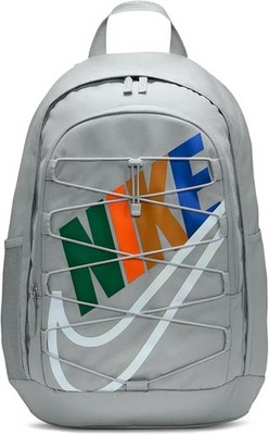 gray and white nike backpack