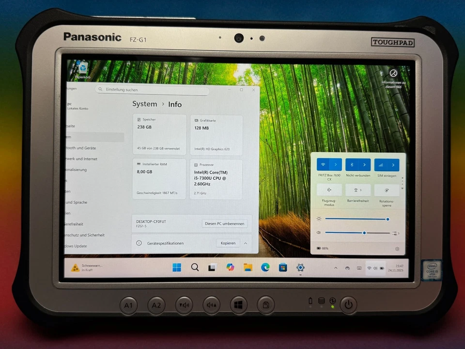 Panasonic Toughpad FZ-G1 MK4 I5-7300U 2,4GHz 8GB 256GB LTE/GPS Stylus - Immagine 2 di 4