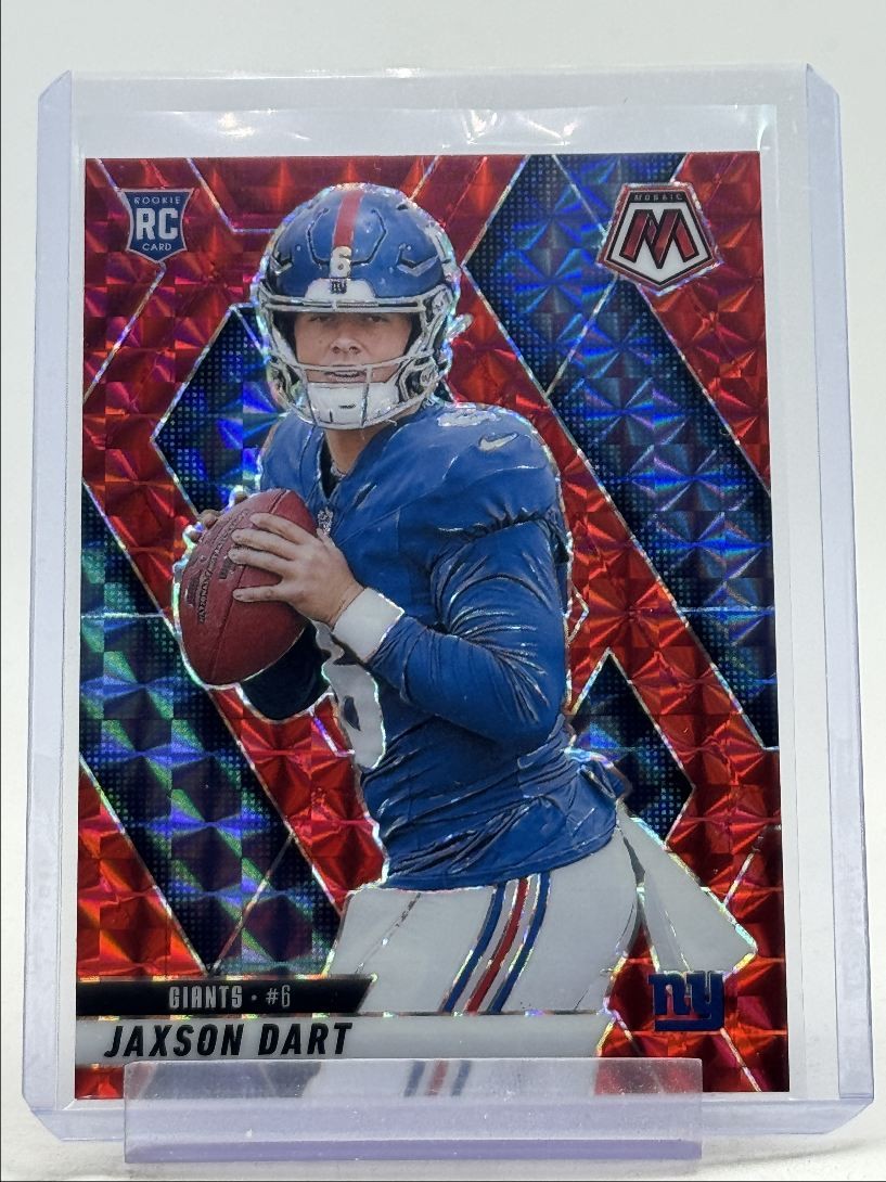 JAXSON DART 2025 MOSAIC ROOKIE RED MOSAIC PRIZM GIANTS #362 RC Q2277