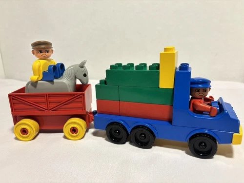 Vintage Duplo Lego Horse Transport Truck 2628 INCOMPLETE extra bricks