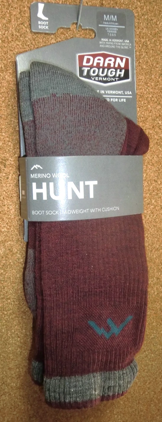 DARN TOUGH 2103 Burgundy Women's Hunter Midweight Boot Sock Cushion M (7.5-9.5)