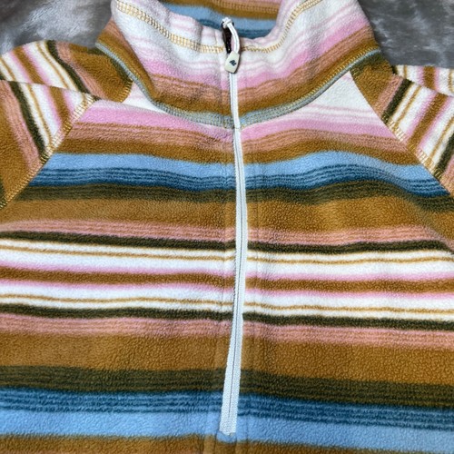 Maglione donna Eddie Bauer 1/4 zip grande multicolore a righe pullover in pile - Foto 8 di 12