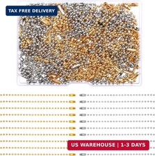 100 PCS Gold Sliver Ball Beads Chain, 4 Inch Dog Tag Chain for Jewelry Making, S