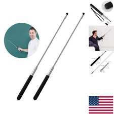 Telescopic Teaching Pointer Sticks, 2-Pack Black Extendable Classroom Tools