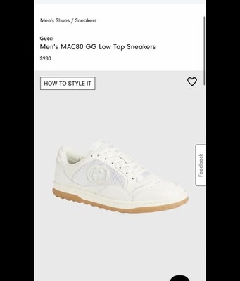 GUCCI MAC80 low top Sneakers. Brand New! Off White. $980 New