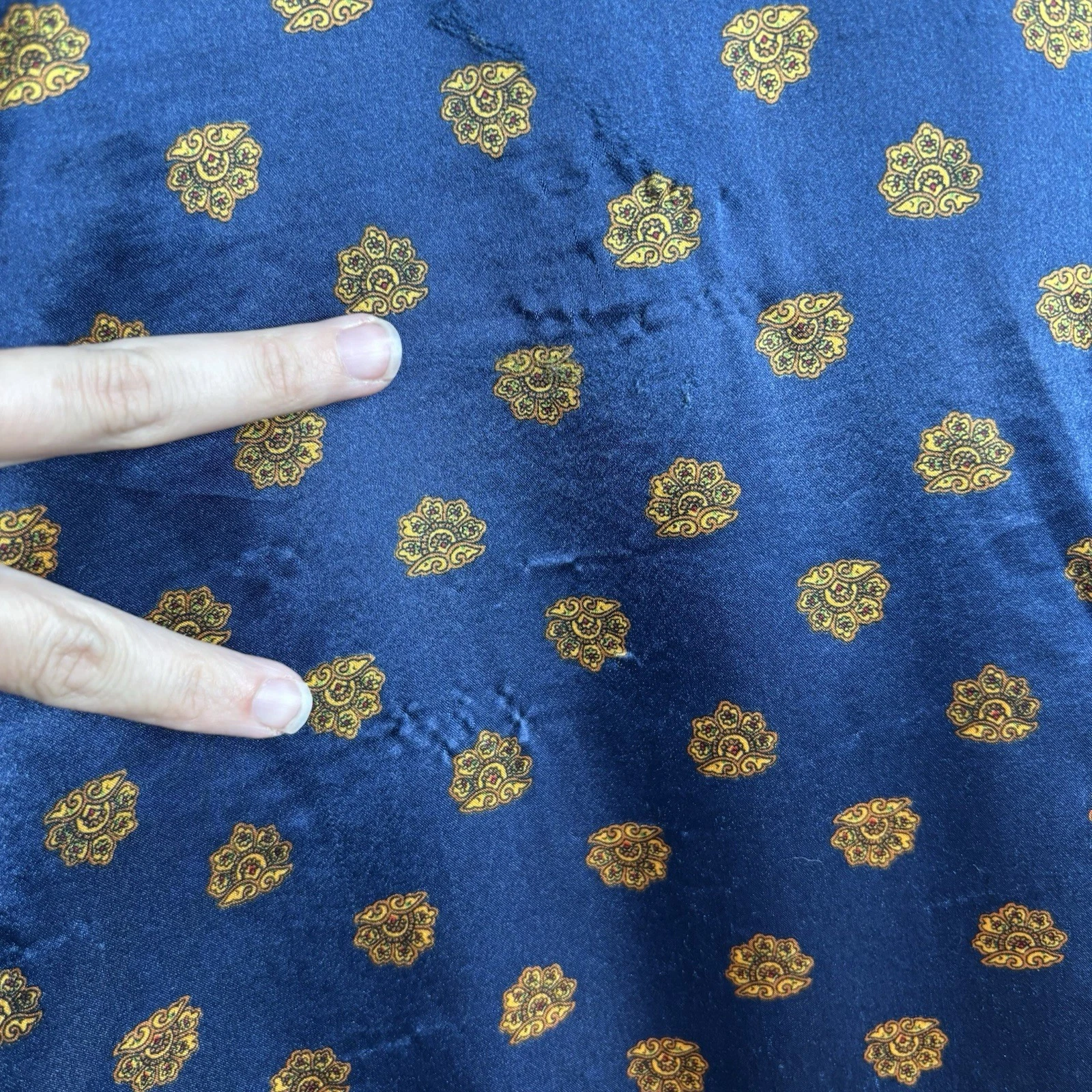 UNDERCOVER Camicia da notte vintage Victorias Secret S etichetta oro blu navy reggenza camicia abito lingerie