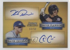 2012 Bowman Sterling Gold Refractor 33/50 Kevin Plawecki Gavin Cecchini Auto 0b2