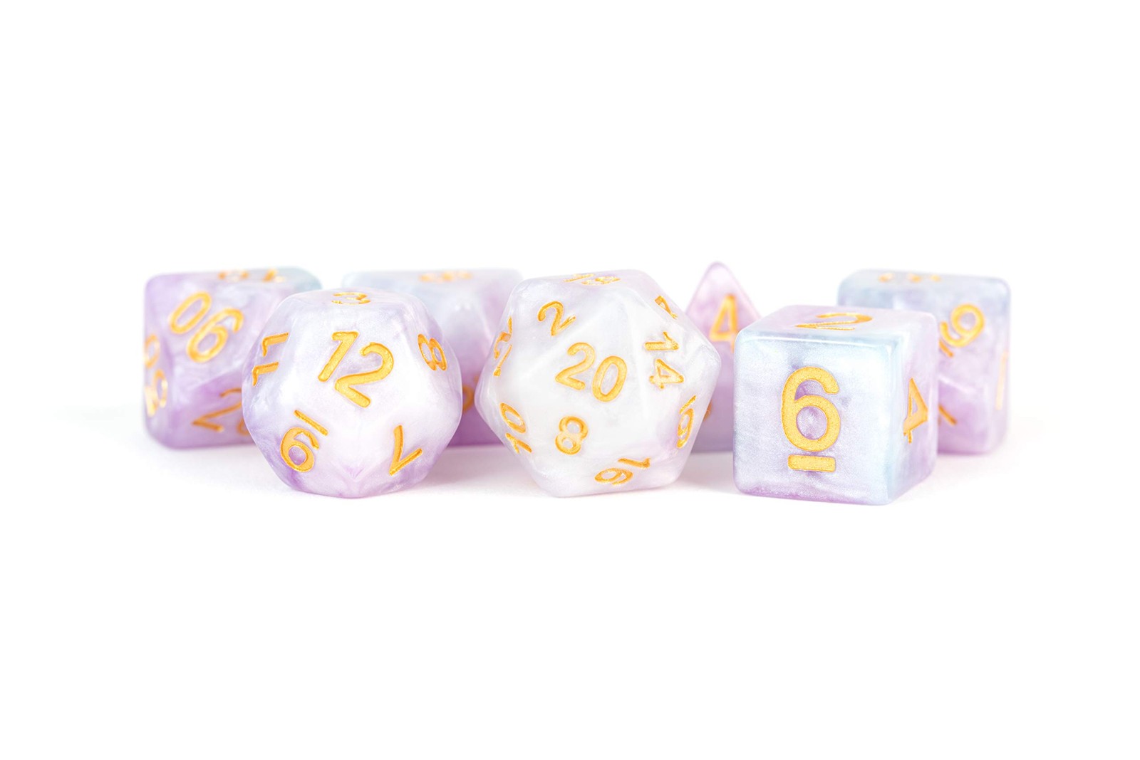 Set of 7 Polyhedral 16mm Dice - Lavender 4490₽