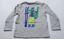 Mini Boden Boy's Long Sleeve Novelty T-shirt EH6 Grey Marl Skiing Croc Size 2-3