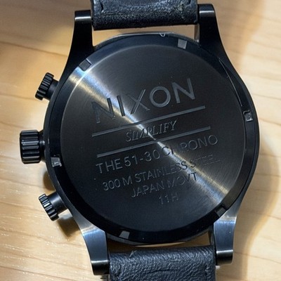 Nixon The 51-30 Chrono Simplify Black Leather Chronograph Mens
